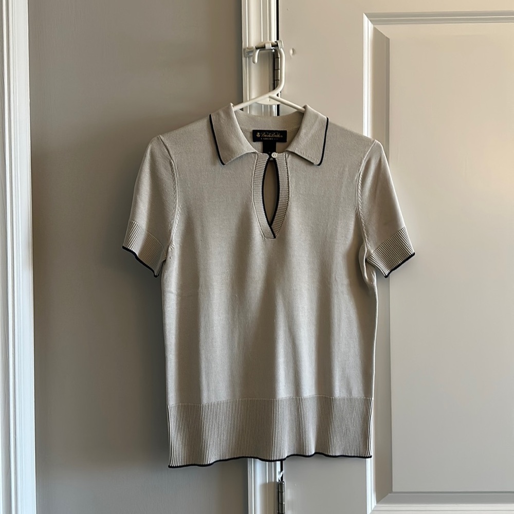 Brooks Brothers gray knit polo